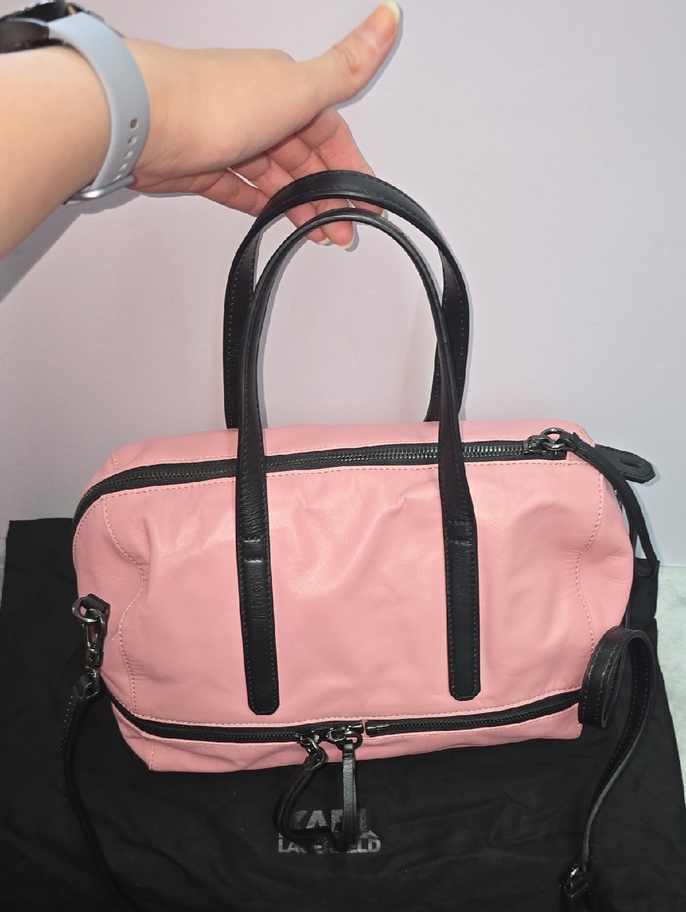 Karl Lagerfeld Leather Satchel - Picture 4 of 14